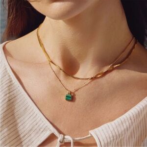 Missoma Lucy Williams malachite gold 18k vermeil necklace